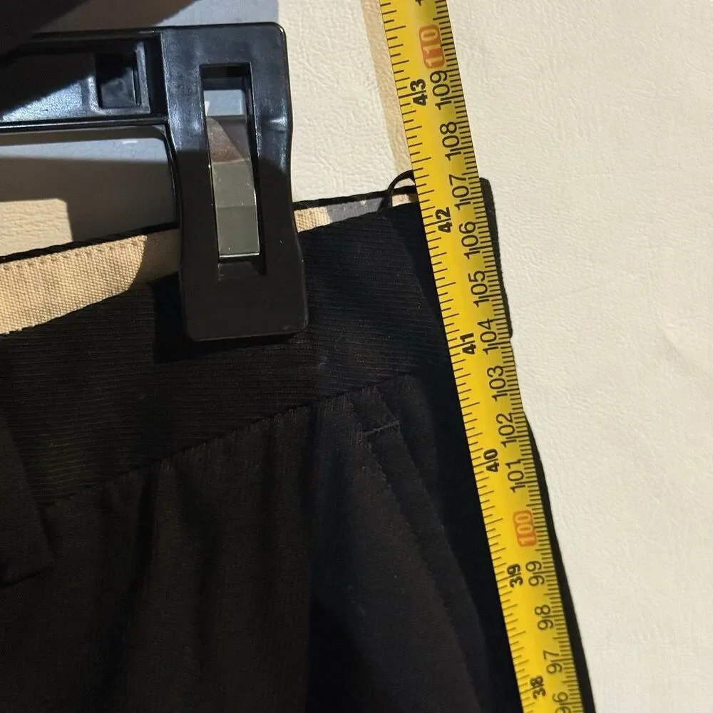 Kulson Italy Black Dress Pants Size 10 Stretch Cotton Cupro Made Italy Split Hem - Picture 14 of 16